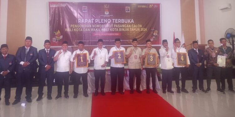 KPU Binjai Lakukan Pengundian Nomor Urut Paslon Walikota Dan Wakil Walikota Binjai Tahun 2024