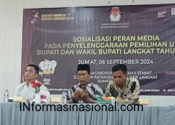 KPU Langkat Sosialisasi Kepada Wartawan Tentang Peran Media pada Penyelenggara Pemilu Kada 2024