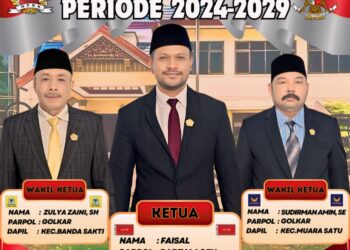 Pimpinan Devinitif DPRK Lhokseumawe Masa Jabatan 2024 – 2029 Dilantik