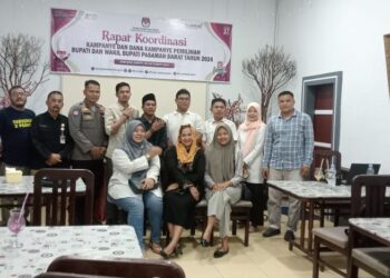 KPU Pasbar Rakor Bersama LO Paslon Terkait Kampanye dan Dana Kampanye Pilkada 2024