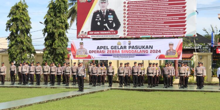 Polres Pasaman Barat Gelar Apel Pasukan Operasi Zebra Singgalang 2024
