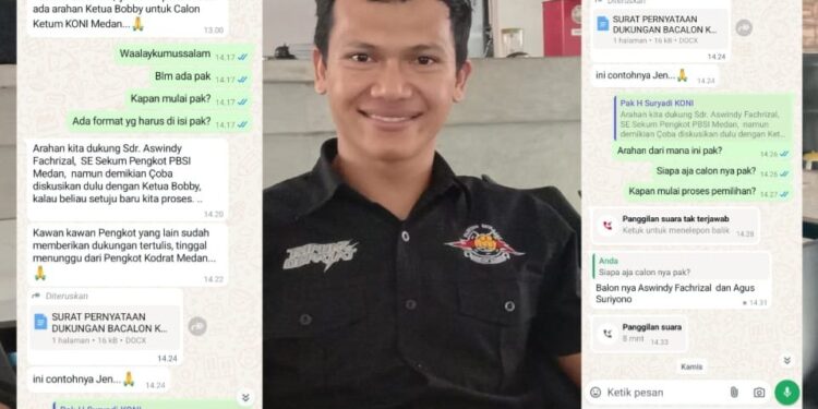 Sekum KONI Medan Diduga Gerilya ke Cabor untuk Dukung Aswindy Sebagai Ketua KONI Medan