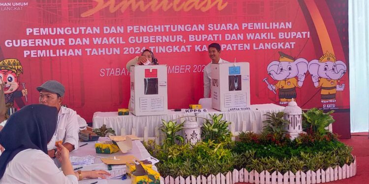 KPU Langkat Gelar Simulasi Pencoblosan untuk Pilkada 2024