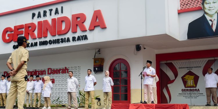 DPD Gerindra Sumut Gelar Upacara HUT Ke-17, Wakil Wali Kota Medan Ajak Kader Jaga Amanah Perjuangan Partai