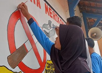 Parade Mural Pelajar SMP Negeri 6 Pemalang, Kampanyekan Bahaya Merokok dan Peduli Lingkungan