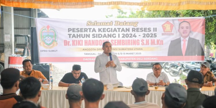Kiki Handoko Sembiring Rekrut Kader Gerindra dan Sosialisasikan Program Prabowo di Pancur Batu