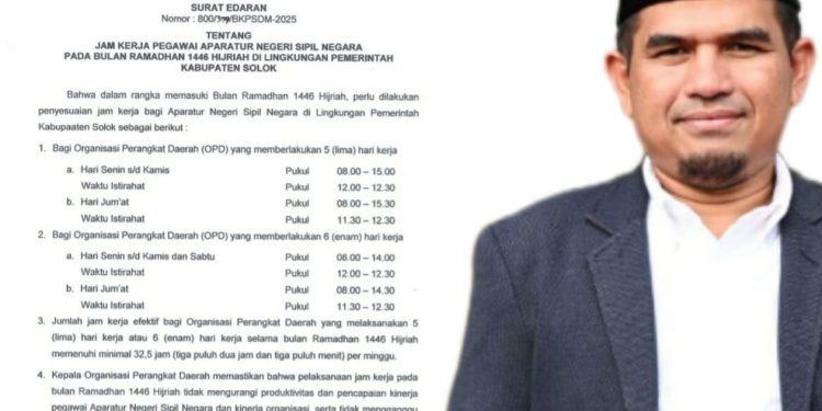 Surat Edaran Wabup Solok Soal Jam Kerja ASN di Ramadan Picu Keresahan Umat Islam