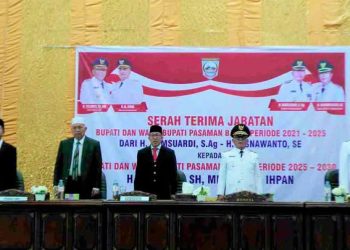 Sertijab Bupati dan Wabup Pasbar Periode 2021–2025 kepada Bupati dan Wabup Periode 2025–2030