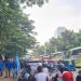 Lalin Macet di Jalan Medan Merdeka Selatan Jelang Aksi May Day di Monas
