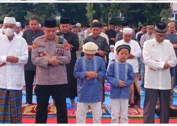Ribuan Warga Padati Alun-Alun, Kapolres Langkat Gelar Sholat Idul Adha Bersama Masyarakat