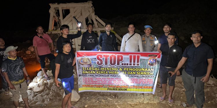 Polres Solok Gempur Tambang Emas Ilegal di Tigo Lurah, Alat Berat Dimusnahkan, Pelaku Diburu