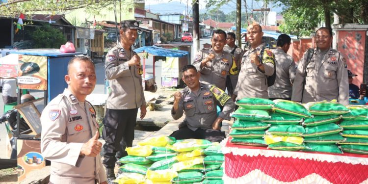 Polres Labuhanbatu Guyur 4 Ton Beras Murah, Warga Rantau Utara Serbu Dua Titik Penjualan