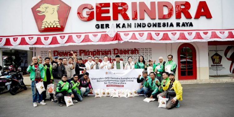 Gerindra Sumut Guyur 1.000 Paket Beras untuk Ojol, Sugiat Santoso Sampaikan Duka Cita untuk Affan