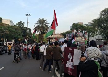 Massa Demo di Kedubes AS Desak Aktivis Global Sumud Flotilla Dibebaskan