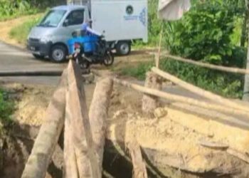 Jembatan Longsor di Garuntungan Makin Parah, Distribusi Makanan Bergizi Gratis ke Sekolah Terhambat