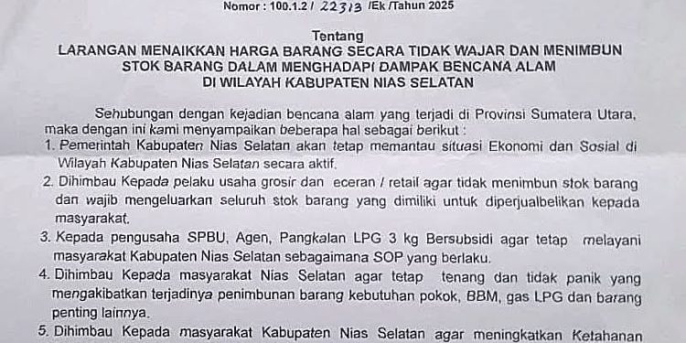 Bupati Nisel Terbitkan Larangan Keras: Harga Kebutuhan Pokok Tak Boleh Melonjak Saat Bencana
