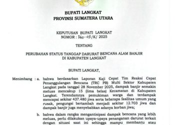Bupati Langkat Ketok Palu, Status Darurat Diperpanjang, 437 Ribu Warga Terdampak