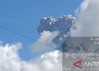 Gunung Marapi di Sumbar Erupsi Pagi Ini, Tinggi Kolom Abu Capai 1,6 Km