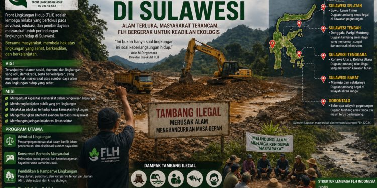 Mengurai Peta Tambang Ilegal Sulawesi, FLH Suarakan Krisis Lingkungan yang Terabaikan