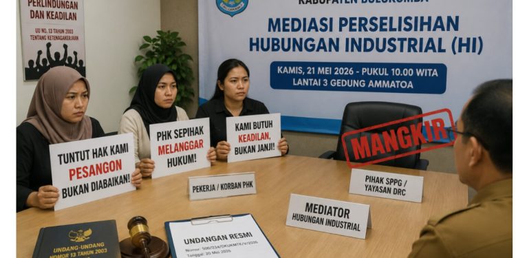 Yayasan DRC Bulukumba Mangkir dari Panggilan Disnaker, Pekerja Korban PHK Sepihak Ancam Tempuh Jalur Hukum
