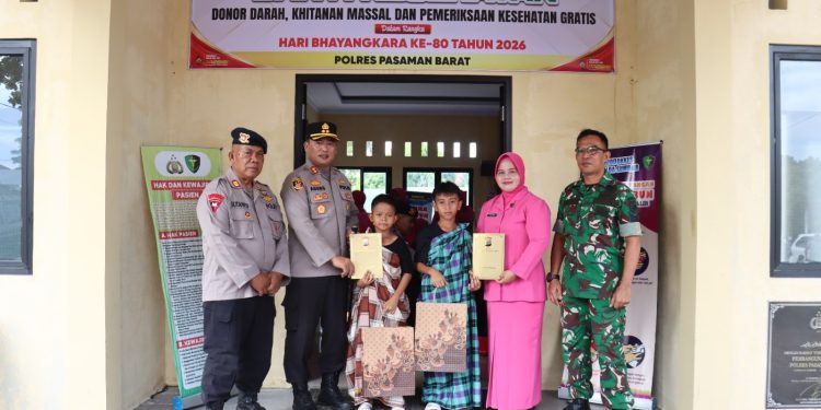 Aksi Kemanusiaan Polres Pasaman Barat: 55 Kantong Darah, 30 Anak Khitan Massal, 127 Warga Terlayani