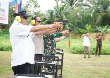 Bupati Syah Afandin Perkuat Sinergi Forkopimda Langkat, Lewat Menembak Gembira Bhayangkara Ke-80