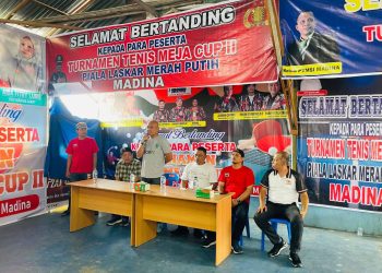 Turnamen Tenis Meja Cup II Se- Tabagsel di Prakarsai Laskar Merah Putih