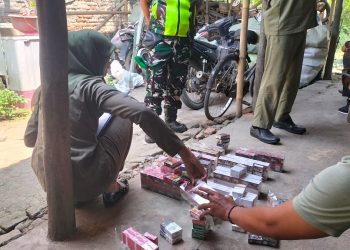 Ribuan Batang Rokok Ilegal Disita Tim Gabungan Satpol PP Bea cukai dan Kodim 0711 Pemalang