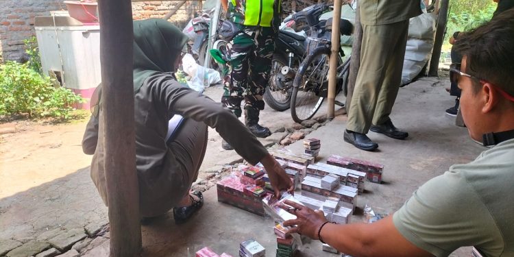 Ribuan Batang Rokok Ilegal Disita Tim Gabungan Satpol PP Bea cukai dan Kodim 0711 Pemalang