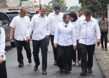 Plt Bupati Tiorita Tinjau Jalan Secanggang, Tahap I Rampung Sesuai Janji