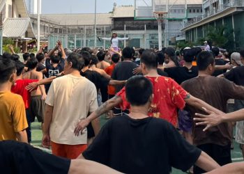 Ratusan Warga Binaan Rutan Kelas 1 Jakpus Gelar Senam Bersama Jaga Kebugaran dan Kesehatan