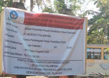 Proyek Revitalisasi SDN 81 Palampang Rp 1,12 Miliar, Warga Pertanyakan Waktu dan Desain Pekerjaan