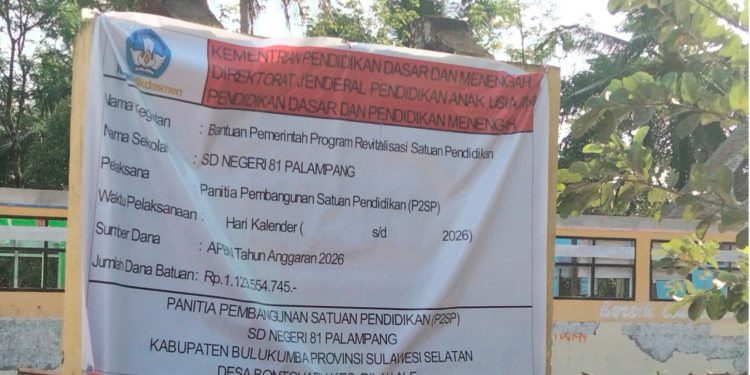 Proyek Revitalisasi SDN 81 Palampang Rp 1,12 Miliar, Warga Pertanyakan Waktu dan Desain Pekerjaan